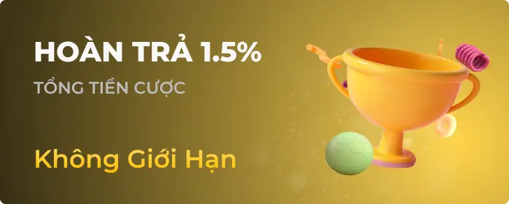 Ưu đãi Hoàn Trả 1.5% tại Jackpotland
