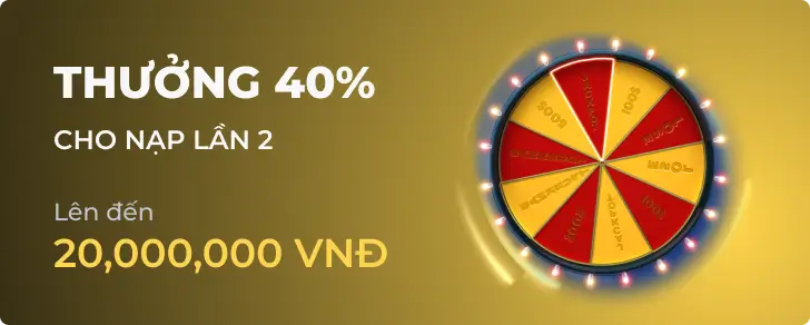 Khuyến mãi Thưởng 40% cho thành viên mới Jackpotland